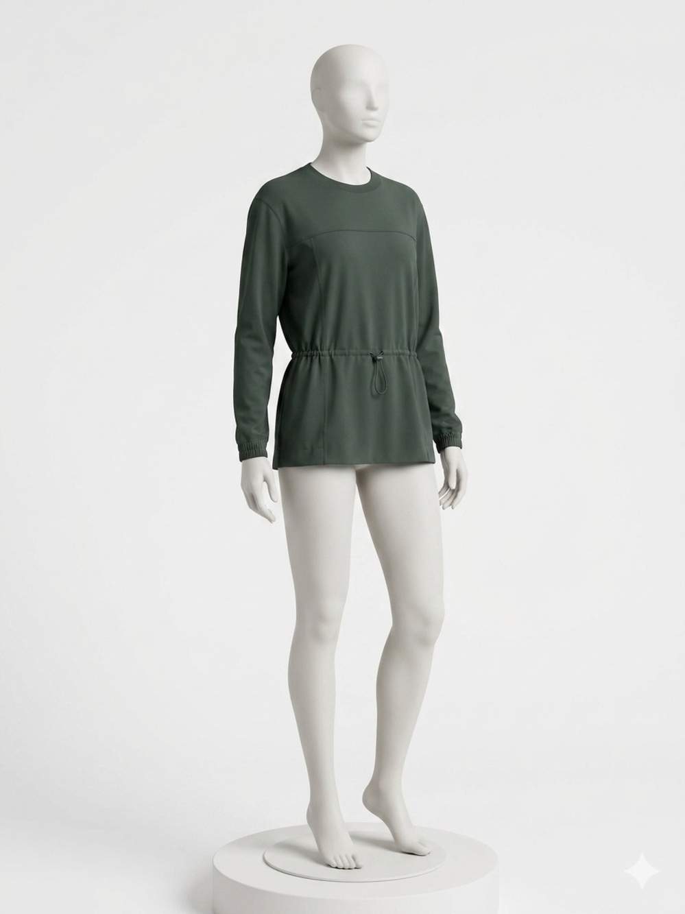 Athleta Olive Green Triumph Hybrid Crewneck Sweatshirt